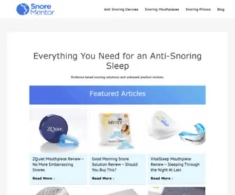 Snorementor.com(Evidence based Snoring Solutions and Product Reviews) Screenshot