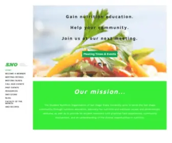 Snosdsu.org(SDSU Student Nutrition Organization) Screenshot