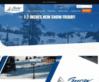 Snow-Valley.com(Snow Valley Mountain Resort Web Site) Screenshot