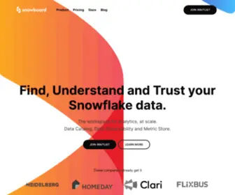 Snowboard.software(The automated data catalog for Snowflake) Screenshot