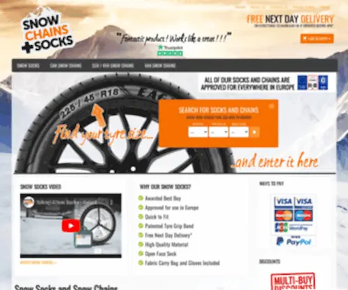 Snowchainsandsocks.co.uk(Snow Socks and Snow Chains) Screenshot