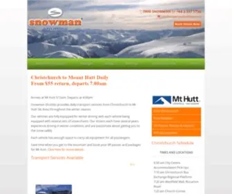 Snowmanshuttles.co.nz(Christchurch to Mt Hutt) Screenshot