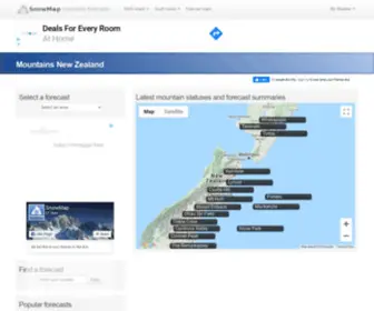 Snowmap.co.nz(Snow and mountain forecasts from SnowMap) Screenshot