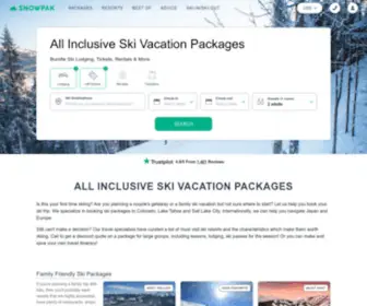 Snowpak.com(All Inclusive Ski Vacation Packages) Screenshot