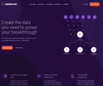 Snowplow.io(Snowplow gives teams complete flexibility and control over how behavioral data) Screenshot