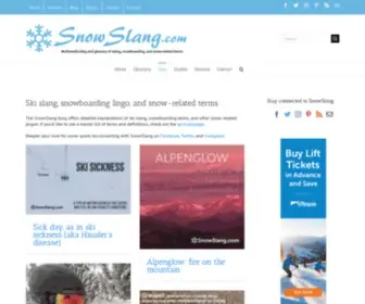 Snowslang.com(Ski slang and snowboarding terms) Screenshot