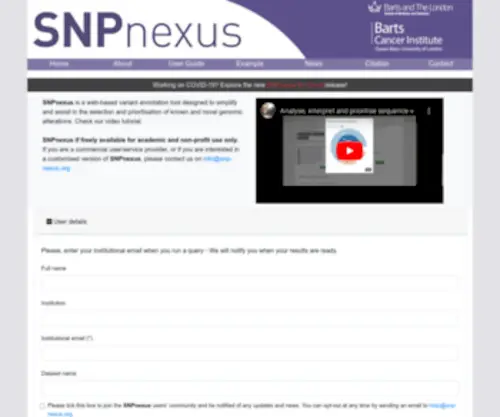 SNP-Nexus.org(SNP Annotation Tool) Screenshot