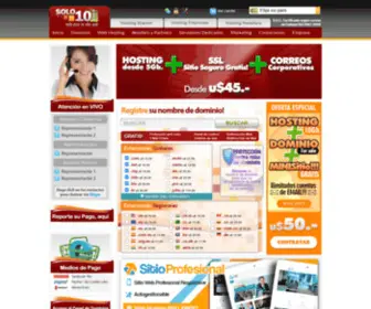 SO10.com(Registro de Dominios y Web Hosting) Screenshot