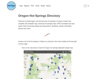 Soakoregon.com(Oregon's hot springs) Screenshot