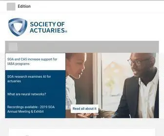 Soa.org(Visit the Society of Actuaries (SOA)) Screenshot