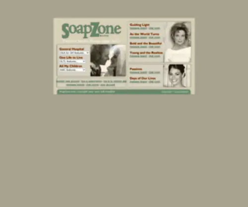 Soapzone.com(Soap Operas and Soap Opera Fans) Screenshot