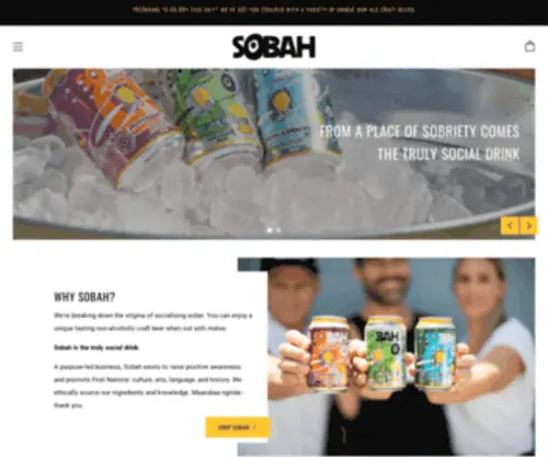 Sobah.com.au(Sobah Beverages) Screenshot