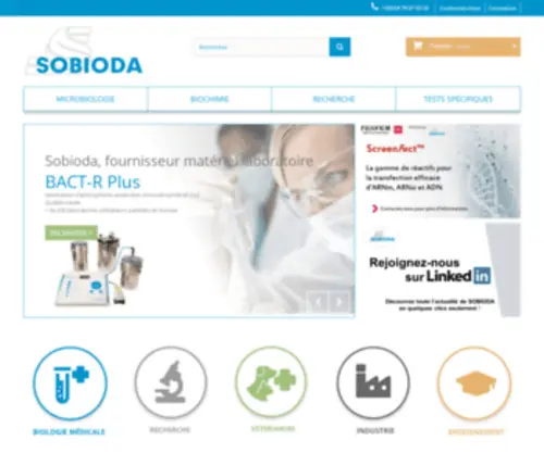 Sobioda.com(Fournisseur de matériel de laboratoire) Screenshot