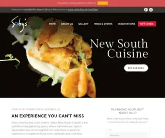 Sobys.com(Soby's New South Cuisine) Screenshot