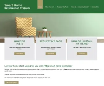 Socalgassmarthomepack.com(SoCalGas Smart Home Optimization Program) Screenshot