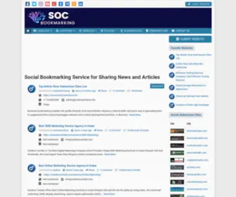 Socbookmarking.com(Social Bookmarking Service for Sharing News and Articles) Screenshot