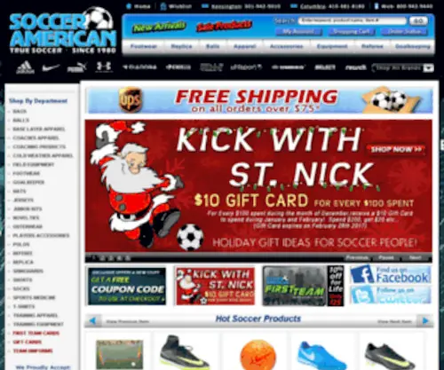Socceramerican.com(Soccer gear) Screenshot