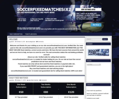 Soccerfixedmatches1X2.com Screenshot
