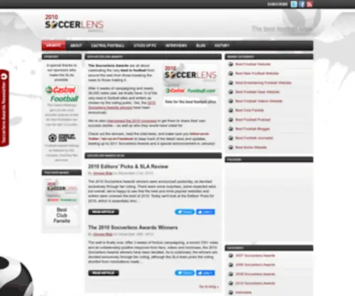 Soccerlensawards.com(2010 Soccerlens Awards) Screenshot