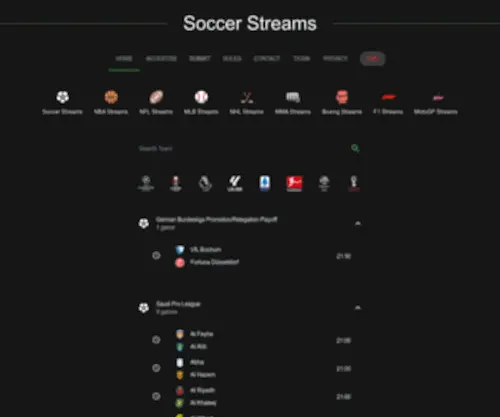Soccerstreams-100.com(Nginx) Screenshot