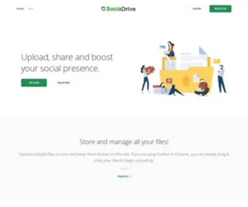 Sociadrive.com(Free Cloud Storage for Personal and Social Use) Screenshot