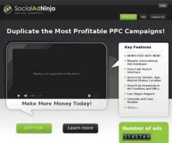 Socialadninja.com(Slice your competitors) Screenshot