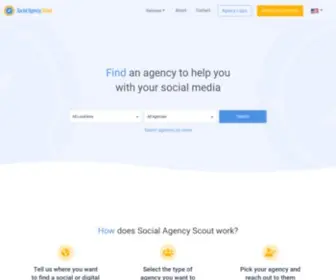 Socialagencyscout.com(Find Agencies to Deliver Social Media Services using SocialAgencyScout) Screenshot