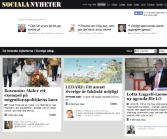 Socialanyheter.se(Visar vilka nyheter det Twittras och Facebookas mest om i Sverige) Screenshot