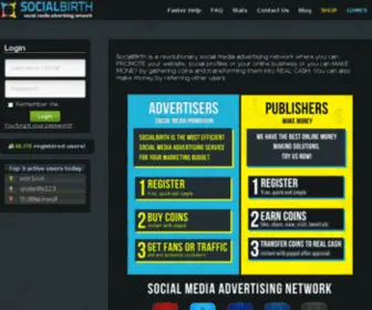 Socialbirth.com(Add more credibility to your site) Screenshot