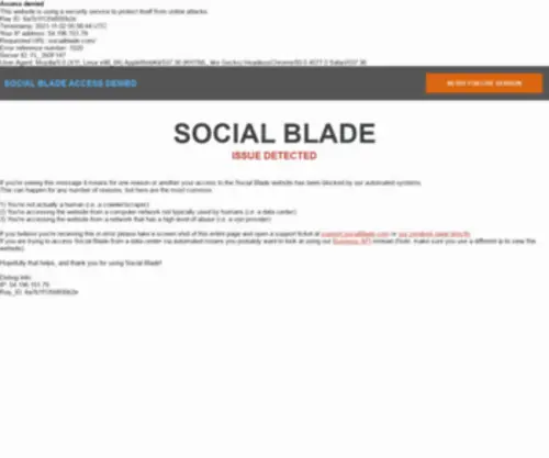 Socialblade.com(YouTube Statistics) Screenshot