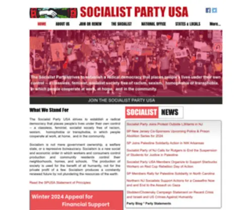 Socialistpartyusa.net(Socialist Party USA) Screenshot