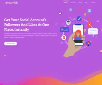 Sociallok.com(SocialOK is the best option for getting all of your social media services for your website) Screenshot
