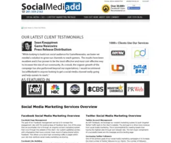 Socialmediadd.com(Social Media Marketing Packages for Twitter) Screenshot
