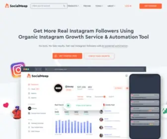 Socialmeep.com(Instagram growth service) Screenshot