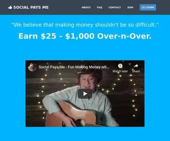 Socialpaysme.com(Social Pays Me) Screenshot