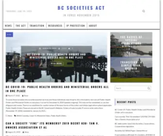 Societiesact.ca(In force November 2016) Screenshot