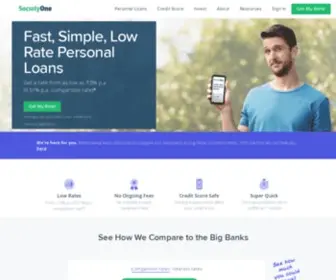 Societyone.com.au(Fast, Low Rate, Investor Funded Personal Loans) Screenshot