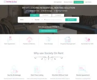 Societyonrent.com(Brokerage free residential renting platform) Screenshot