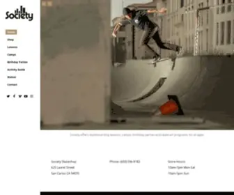 Societyskateshop.com(Society Skateshop in San Carlos) Screenshot