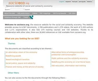 Socioeco.org(Resource website of social and solidarity economy) Screenshot