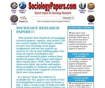 Sociologypapers.com(Sociology research papers) Screenshot