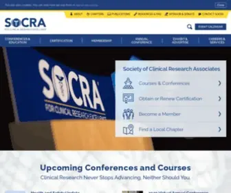 Socra.org(SOCRA The Society of Clinical Research Associates) Screenshot