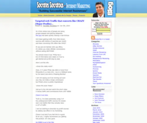 Socratesblog.com(Marketing Secrets by Socrates Socratous) Screenshot