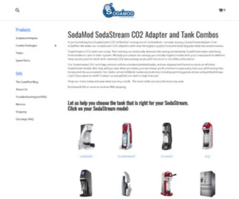 Sodamod.com(SodaStream CO2 Adapters and Sodamod Beverage Grade Tanks enable Cheap Sodastream CO2 Refills) Screenshot
