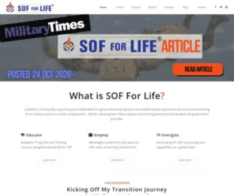 Sofforlife.org(SOF For Life) Screenshot