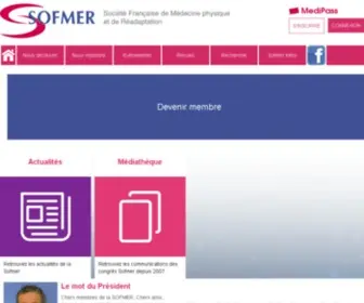 Sofmer.com(Le site de la Société Française de Médecine Physique et de Réadaptation) Screenshot