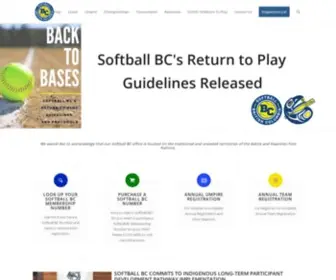 Softball.bc.ca(Softball BC) Screenshot