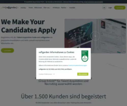 Softgardenhq.com(Recruiting Software & Bewerbermanagement) Screenshot