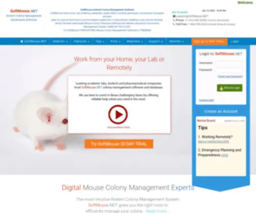 Softmouse.net(Mouse Colony Management Software) Screenshot
