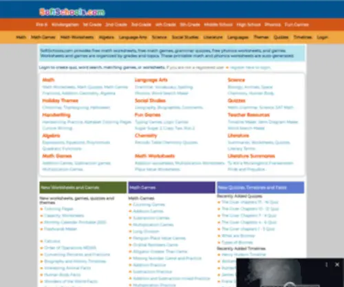 Softschools.com(Free Math worksheets) Screenshot